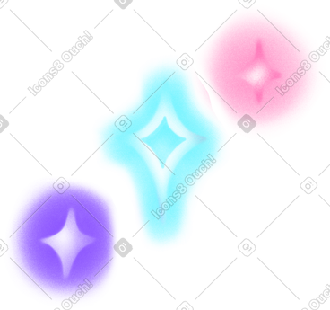 Three shining stars PNG, SVG