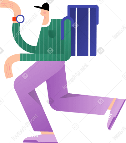 man in a cap with a backpack Illustration in PNG, SVG