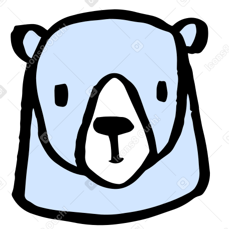 polar bear's head Illustration in PNG, SVG