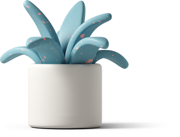 spotted blue succulent in white pot PNG, SVG