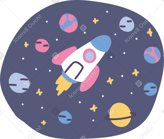 spaceship travel around the solar system PNG, SVG