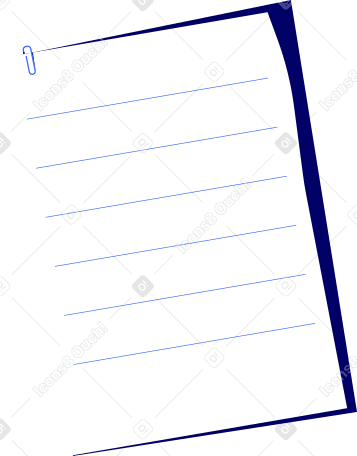 sheet of white paper with paper clip Illustration in PNG, SVG