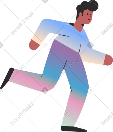 running joyful man PNG, SVG