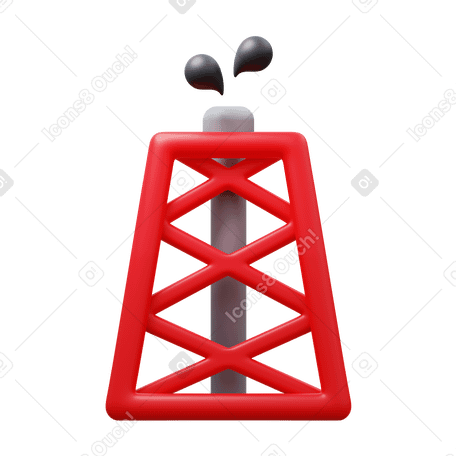 3D oil rig PNG, SVG