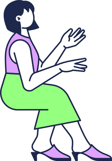 손을 들고 앉아있는 여자 PNG, SVG