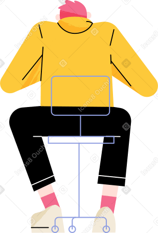 sitting guy on a computer chair PNG, SVG