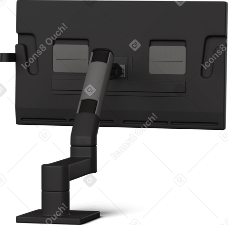 3D graphic tablet on monitor bracket back view PNG, SVG