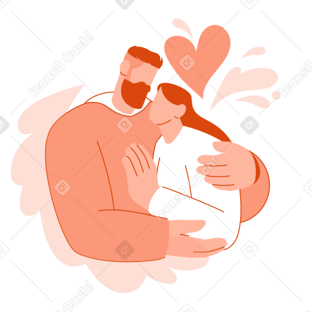 Пара влюбленных в день святого валентина в PNG, SVG