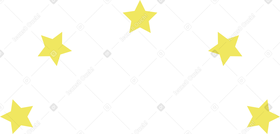 Иллюстрация пять звезд полукругом в PNG и SVG