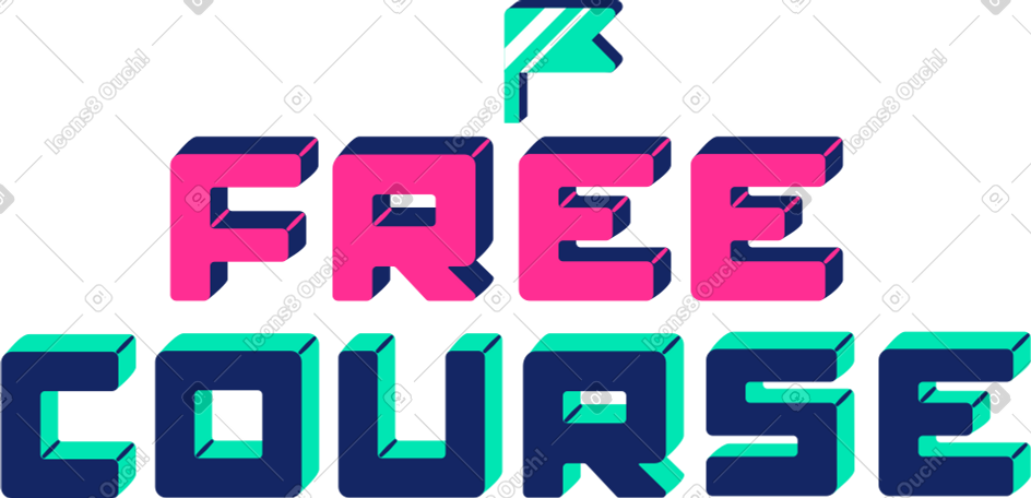 multicolored lettering free course PNG, SVG