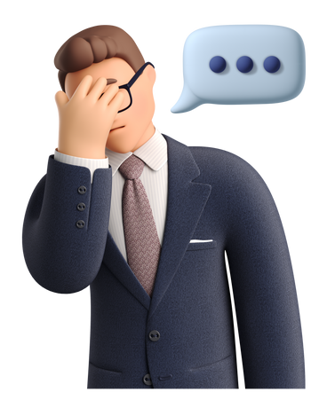 Businessman facepalming and having no comments PNG, SVG