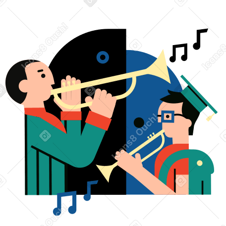 Music training Illustration in PNG, SVG