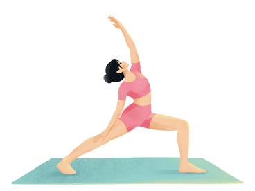 Young woman in pink sport clothes is doing yoga PNG, SVG