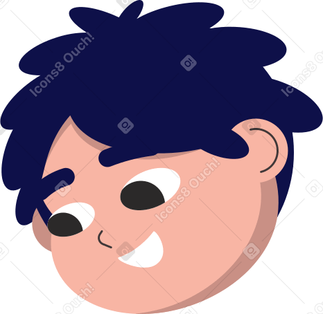 head of boy with long hair Illustration in PNG, SVG