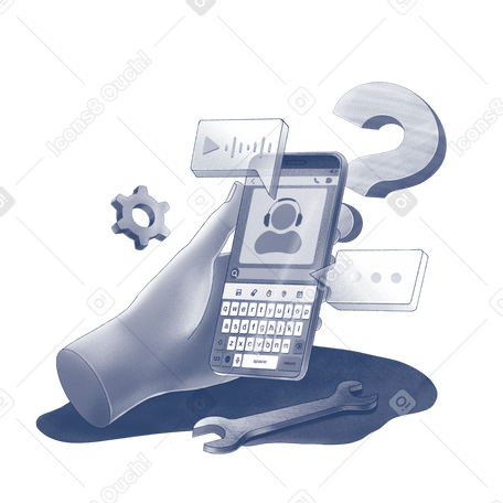 Онлайн-обслуживание клиентов на мобильном телефоне в PNG, SVG