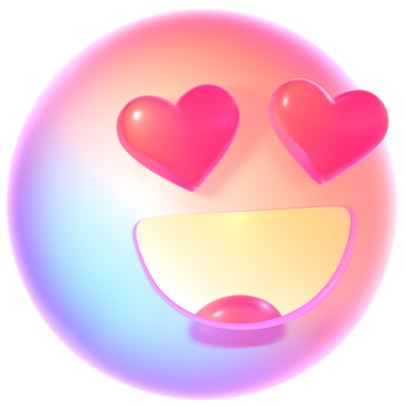 Abstract   emoji smiling face with heart eyes PNG, SVG