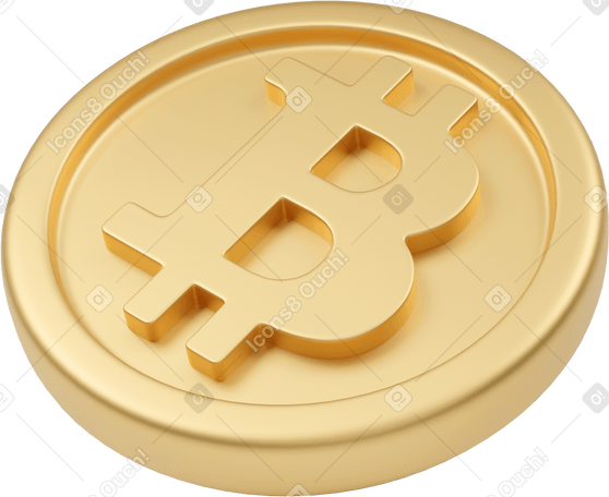 3D Bitcoin dorado mentiroso PNG, SVG