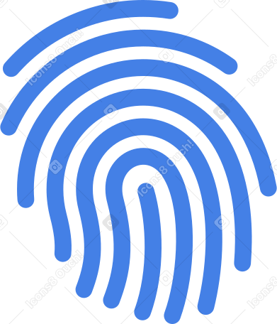 синий отпечаток пальца в PNG, SVG