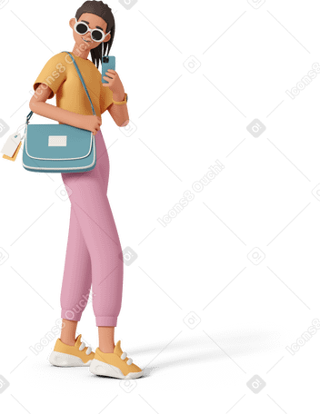 3D mirror selfie with new bag PNG, SVG