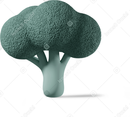 3D 緑のブロッコリー のPNGとSVGでのイラスト