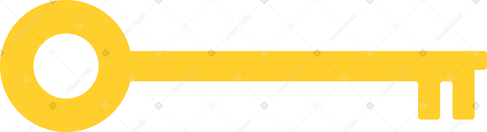 yellow big key Illustration in PNG, SVG