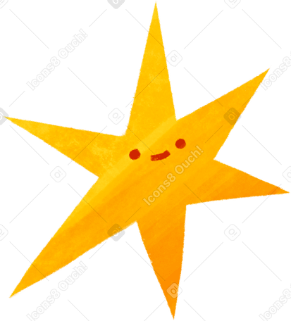 yellow and orange star with a smile Illustration in PNG, SVG
