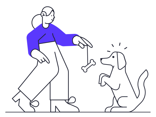 Dog training Illustration in PNG, SVG