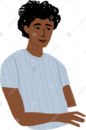 man sitting with his hand on a table Illustration in PNG, SVG
