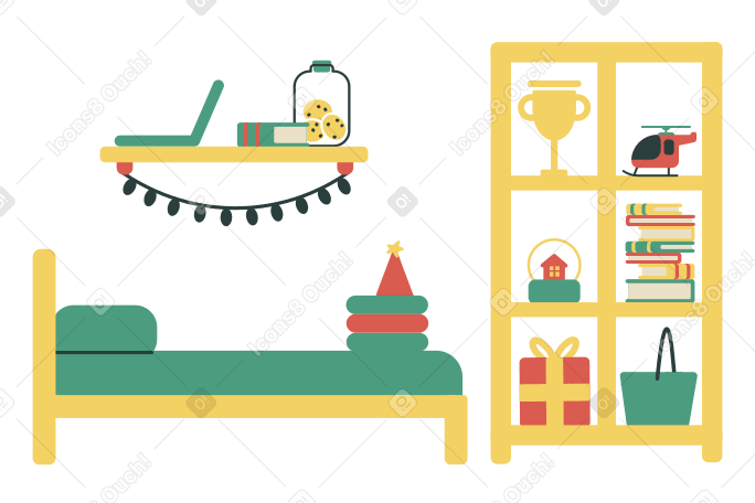 Child's bedroom Illustration in PNG, SVG