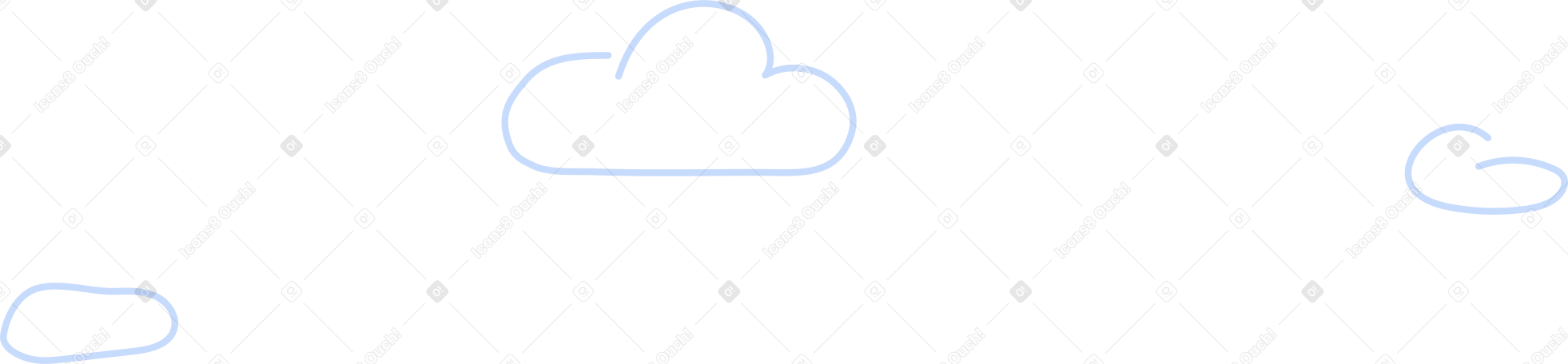 three clouds PNG, SVG