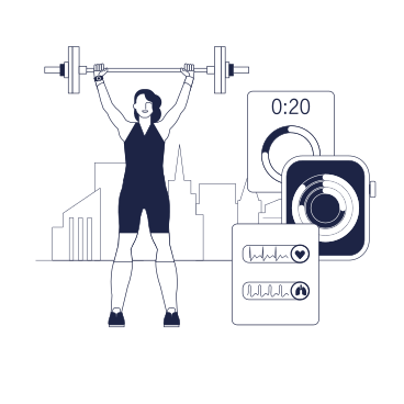 Workout with physical activity tracking app PNG, SVG
