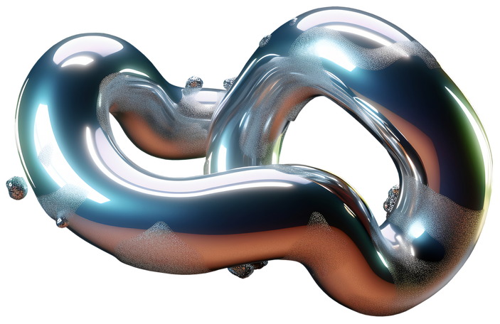 3d абстрактная блестящая металлическая форма в PNG, SVG