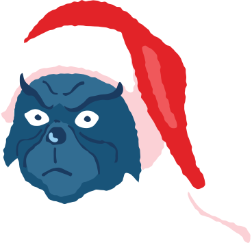angry christmas character in hat PNG, SVG
