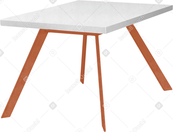 square table with gray top and wooden legs в PNG, SVG