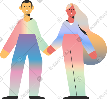 Man and a woman holding hands PNG, SVG