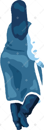 curvy woman standing back Illustration in PNG, SVG