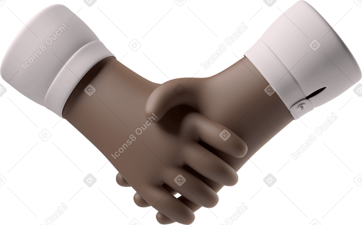 3D Handshake of black skin hands PNG, SVG