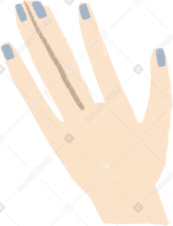 back of a hand with painted fingernails Illustration in PNG, SVG