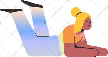 Girl lying on stomach PNG, SVG