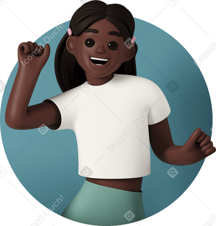 3D dancing happy teenager girl PNG, SVG