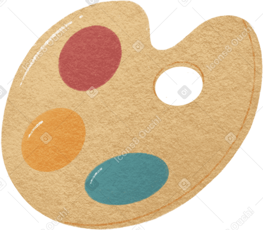wooden round art palette Illustration in PNG, SVG