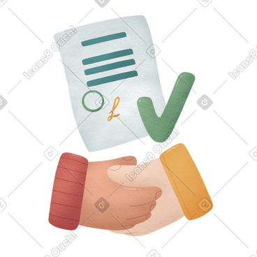 Handshake as a sign of signing a contract PNG, SVG