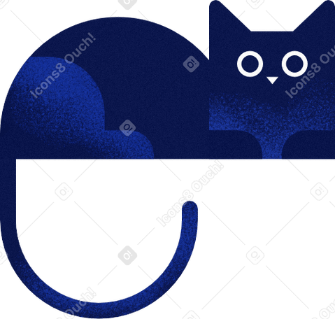 lying blue cat Illustration in PNG, SVG