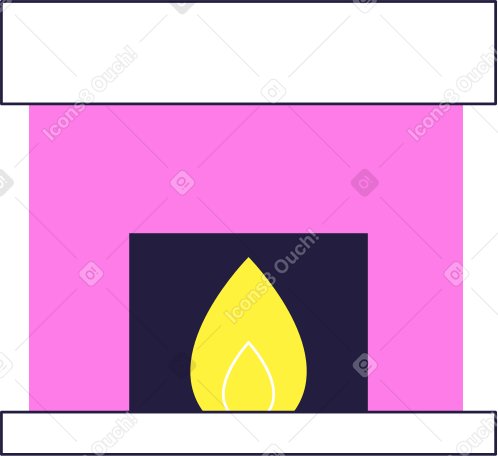 fireplace Illustration in PNG, SVG