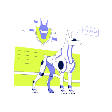 Cyber security with a robot dog PNG, SVG