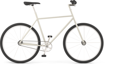 side view of white city bike PNG, SVG