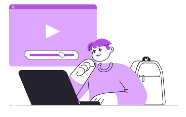 Boy watching education videos and study at home  PNG, SVG