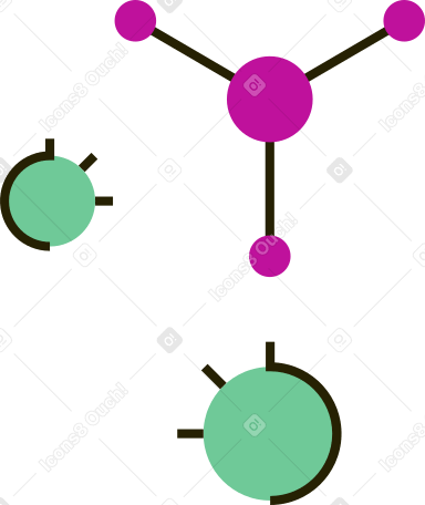 molecules Illustration in PNG, SVG