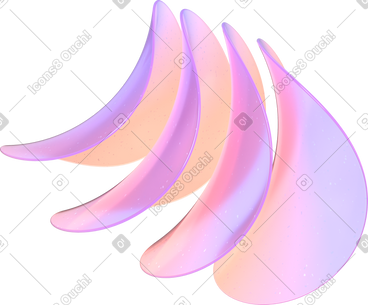 Four deformed thin gradient transparent lenses PNG, SVG