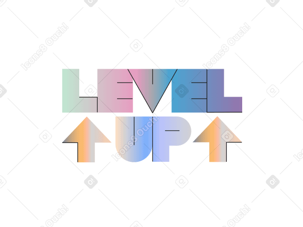 lettering level up PNG, SVG
